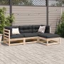 Gartensofa-Set 4-teilig aus massivem Kiefernholz von vidaXL, Gartensets - Ref: Foro24-3299377, Preis: 201,45 €, Rabatt: %