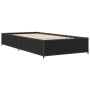 Engineered wood and black metal bed frame 90x200 cm by vidaXL, Beds and slatted bases - Ref: Foro24-845111, Price: 88,54 €, D...
