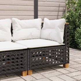 Garden corner sofa with black synthetic rattan cushions by vidaXL, Outdoor sofas - Ref: Foro24-365923, Price: 128,56 €, Disco...