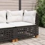 Garten-Ecksofa mit schwarzen synthetischen Rattankissen von vidaXL, Outdoor-Sofas - Ref: Foro24-365923, Preis: 112,46 €, Raba...