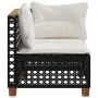 Garten-Ecksofa mit schwarzen synthetischen Rattankissen von vidaXL, Outdoor-Sofas - Ref: Foro24-365923, Preis: 112,46 €, Raba...