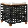 Garden corner sofa with black synthetic rattan cushions by vidaXL, Outdoor sofas - Ref: Foro24-365923, Price: 128,56 €, Disco...