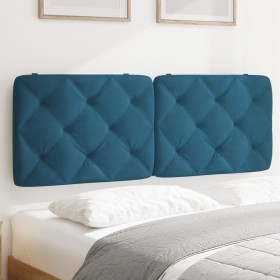 Cabecero de cama acolchado terciopelo azul 120 cm