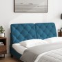 Cabecero de cama acolchado terciopelo azul 120 cm