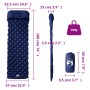 Aufblasbare Campingmatratze mit Kissen 1 Person Marineblau von vidaXL, Luftmatratzen - Ref: Foro24-4007112, Preis: 34,06 €, R...