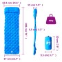 Inflatable camping mattress with pillow 1 person blue by vidaXL, Air mattresses - Ref: Foro24-4007110, Price: 35,44 €, Discou...