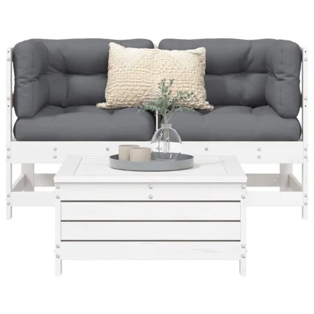 Garden sofa set 3 pieces solid white pine wood by vidaXL, Garden sets - Ref: Foro24-3250753, Price: 204,42 €, Discount: %