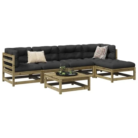 6-piece garden sofa set with impregnated pine wood cushions by vidaXL, Garden sets - Ref: Foro24-3299404, Price: 501,94 €, Di...