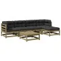 6-piece garden sofa set with impregnated pine wood cushions by vidaXL, Garden sets - Ref: Foro24-3299404, Price: 501,94 €, Di...