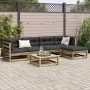 6-piece garden sofa set with impregnated pine wood cushions by vidaXL, Garden sets - Ref: Foro24-3299404, Price: 501,94 €, Di...