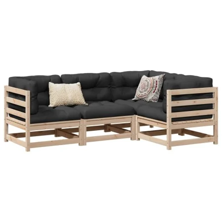 4-piece garden sofa set with solid pine wood cushions by vidaXL, Garden sets - Ref: Foro24-3299412, Price: 374,58 €, Discount: %