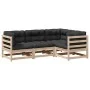 4-piece garden sofa set with solid pine wood cushions by vidaXL, Garden sets - Ref: Foro24-3299412, Price: 374,58 €, Discount: %