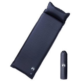 Colchón de camping autoinflable con con almohada 1 persona gris