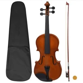 Complete set of violin with bow and chin rest dark wood 4/4 by vidaXL, Violins - Ref: Foro24-70142, Price: 79,45 €, Discount: %