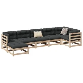 Gartensofa-Set 7-teilig aus massivem Kiefernholz von vidaXL, Gartensets - Ref: Foro24-3299541, Preis: 383,72 €, Rabatt: %