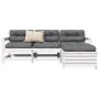 Gartensofa-Set 4-teilig aus massivem weißem Kiefernholz von vidaXL, Gartensets - Ref: Foro24-3250801, Preis: 267,74 €, Rabatt: %