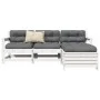 Gartensofa-Set 4-teilig aus massivem weißem Kiefernholz von vidaXL, Gartensets - Ref: Foro24-3250793, Preis: 276,18 €, Rabatt: %