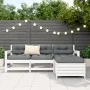 Gartensofa-Set 4-teilig aus massivem weißem Kiefernholz von vidaXL, Gartensets - Ref: Foro24-3250793, Preis: 276,18 €, Rabatt: %