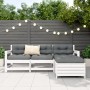 Gartensofa-Set 4-teilig aus massivem weißem Kiefernholz von vidaXL, Gartensets - Ref: Foro24-3250793, Preis: 279,85 €, Rabatt: %