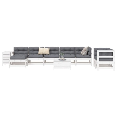 Gartensofa-Set 10-teilig aus massivem weißem Kiefernholz von vidaXL, Gartensets - Ref: Foro24-3250661, Preis: 696,15 €, Rabat...