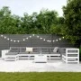 Juego de sofás de jardín 10 pzas madera maciza de pino blanco de vidaXL, Conjuntos de jardín - Ref: Foro24-3250661, Precio: 6...