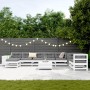 Juego de sofás de jardín 10 pzas madera maciza de pino blanco de vidaXL, Conjuntos de jardín - Ref: Foro24-3250661, Precio: 6...