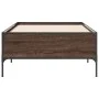 Estructura cama madera ingeniería metal roble marrón 75x190 cm de vidaXL, Camas y somieres - Ref: Foro24-844995, Precio: 66,3...