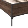 Estructura cama madera ingeniería metal roble marrón 75x190 cm de vidaXL, Camas y somieres - Ref: Foro24-844995, Precio: 66,3...