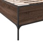 Estructura cama madera ingeniería metal roble marrón 75x190 cm