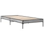 Sonoma-graues Metall-Holzwerkstoff-Bettgestell, 90 x 190 cm von vidaXL, Betten und Lattenroste - Ref: Foro24-845054, Preis: 6...