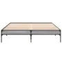 Sonoma gray metal engineered wood bed frame 150x200 cm by vidaXL, Beds and slatted bases - Ref: Foro24-845014, Price: 91,69 €...