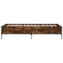 Bettgestell aus Holzwerkstoff, Metall, geräucherte Eiche, 90 x 190 cm von vidaXL, Betten und Lattenroste - Ref: Foro24-844988...