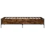 Engineered wood bed frame metal smoked oak 90x190 cm by vidaXL, Beds and slatted bases - Ref: Foro24-844988, Price: 66,51 €, ...