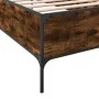 Engineered wood bed frame metal smoked oak 90x190 cm by vidaXL, Beds and slatted bases - Ref: Foro24-844988, Price: 66,51 €, ...