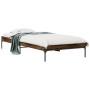 Estructura cama madera ingeniería metal roble humo 100x200 cm de vidaXL, Camas y somieres - Ref: Foro24-845028, Precio: 62,97...