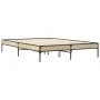 Sonoma oak metal engineered wood bed frame 140x190 cm by vidaXL, Beds and slatted bases - Ref: Foro24-845037, Price: 104,94 €...