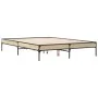 Sonoma oak metal engineered wood bed frame 140x190 cm by vidaXL, Beds and slatted bases - Ref: Foro24-845037, Price: 104,94 €...
