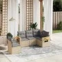 Garden sofa set with cushions 5 pieces beige synthetic rattan by vidaXL, Garden sets - Ref: Foro24-3226815, Price: 341,74 €, ...