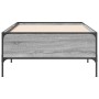 Sonoma gray metal engineered wood bed frame 90x200 cm by vidaXL, Beds and slatted bases - Ref: Foro24-844969, Price: 78,98 €,...