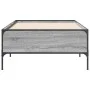 Sonoma gray metal engineered wood bed frame 90x200 cm by vidaXL, Beds and slatted bases - Ref: Foro24-844969, Price: 70,39 €,...