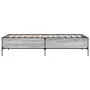 Sonoma-graues Metall-Holzwerkstoff-Bettgestell 90 x 200 cm von vidaXL, Betten und Lattenroste - Ref: Foro24-844969, Preis: 70...