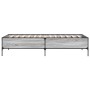 Sonoma gray metal engineered wood bed frame 90x200 cm by vidaXL, Beds and slatted bases - Ref: Foro24-844969, Price: 78,98 €,...