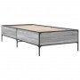 Sonoma gray metal engineered wood bed frame 90x200 cm by vidaXL, Beds and slatted bases - Ref: Foro24-844969, Price: 78,98 €,...