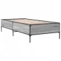 Sonoma gray metal engineered wood bed frame 90x200 cm by vidaXL, Beds and slatted bases - Ref: Foro24-844969, Price: 70,39 €,...