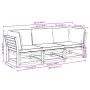 Set de muebles para jardín 3 piezas con cojines madera acacia by vidaXL, Modular outdoor sofas - Ref: Foro24-3214291, Price: ...