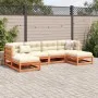 6-piece garden sofa set with wax-brown pine wood cushions by vidaXL, Garden sets - Ref: Foro24-3295819, Price: 619,57 €, Disc...