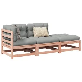 Set de sofás jardín 3 pzas con cojines madera abeto Douglas de vidaXL, Conjuntos de jardín - Ref: Foro24-3295833, Precio: 260...