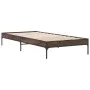 Bettgestell aus braunem Eichenholz-Metallwerkstoff, 90 x 200 cm von vidaXL, Betten und Lattenroste - Ref: Foro24-845035, Prei...
