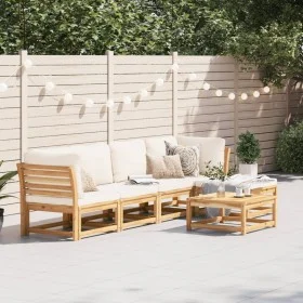 6-piece garden furniture set with solid acacia wood cushions by vidaXL, Modular outdoor sofas - Ref: Foro24-3214287, Price: 6...