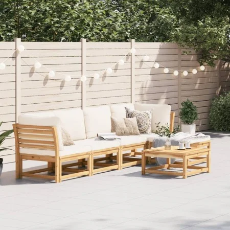 6-piece garden furniture set with solid acacia wood cushions by vidaXL, Modular outdoor sofas - Ref: Foro24-3214287, Price: 6...